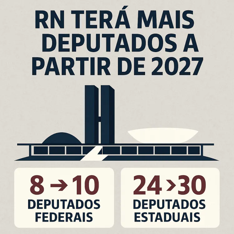 RN terá 10 deputados federais e 30 estaduais a partir de 2027 após aprovação na Câmara