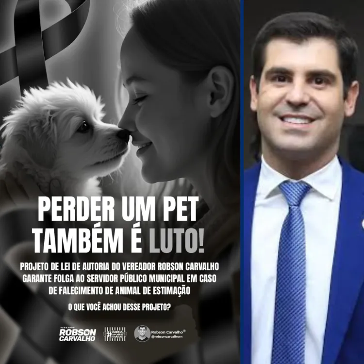 Vereador Robson Carvalho propõe folga a servidor de Natal por morte de pet