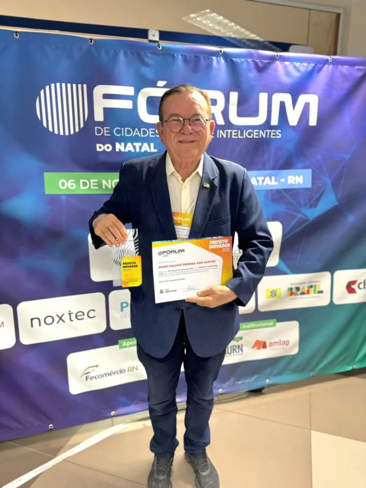 Jaime Calado é reconhecido como Prefeito Inovador 2025 por investimentos em tecnologia e sustentabilidade