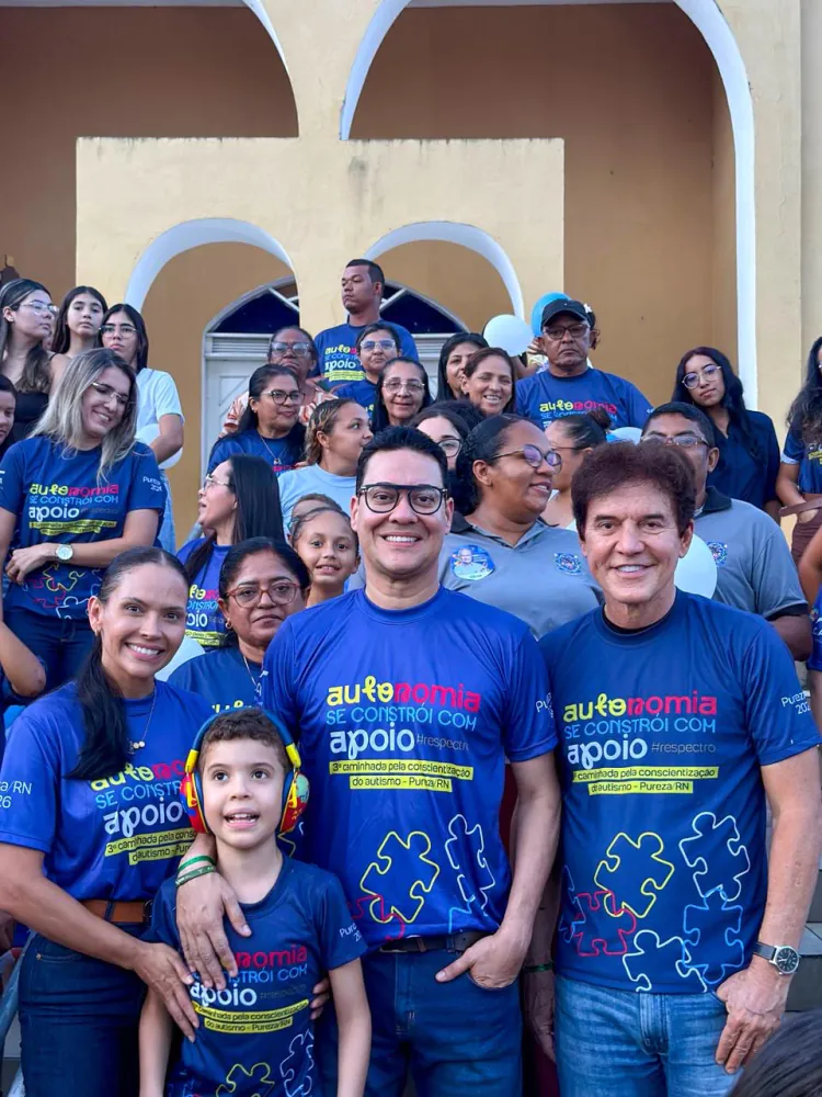Robinson Faria participa de caminhada pelo autismo em Pureza e anuncia emenda para centro especializado