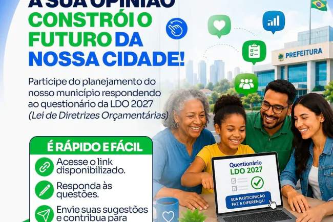 Prefeitura de Pureza abre consulta pública da LDO 2027 e convida população para definir prioridades